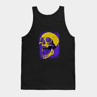 Screaming Skull with Purple Paint Smear Tank Top